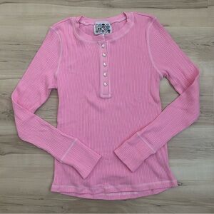 Forever 21 x Hello Kitty Ribbed Henley Top Pajama Size Large